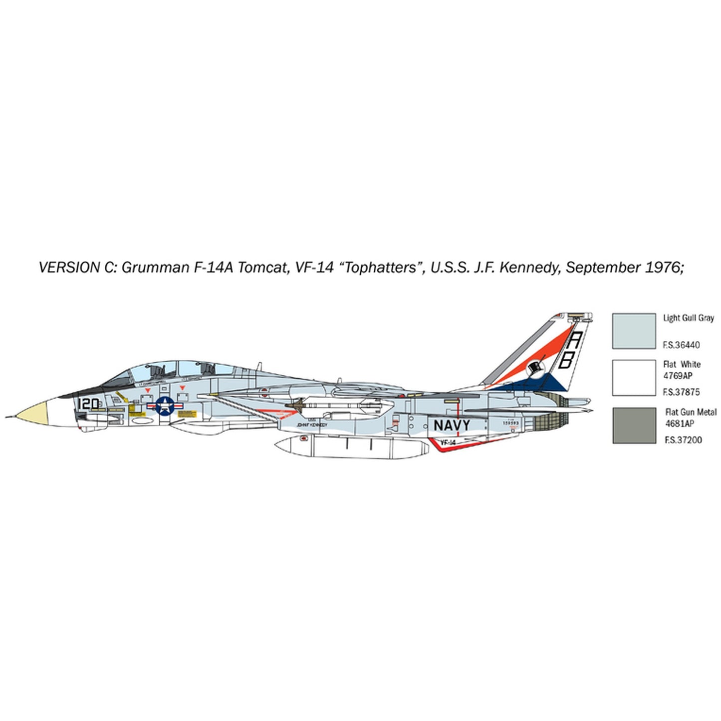 Maqueta de avion militar Italeri 1:72 F-14A Tomcat