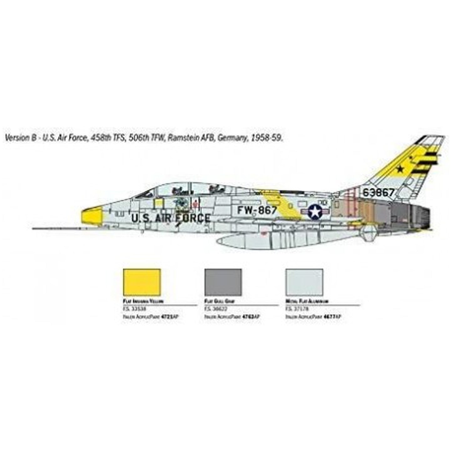 Maqueta de avion militar Italeri F-100F Super Sabre - 1:72