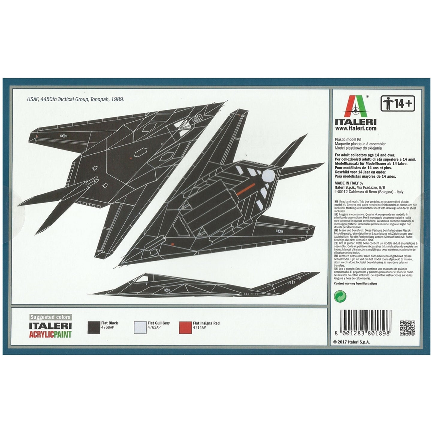 Maqueta de avion militar Italeri F-117A Nighthawk - 1:72