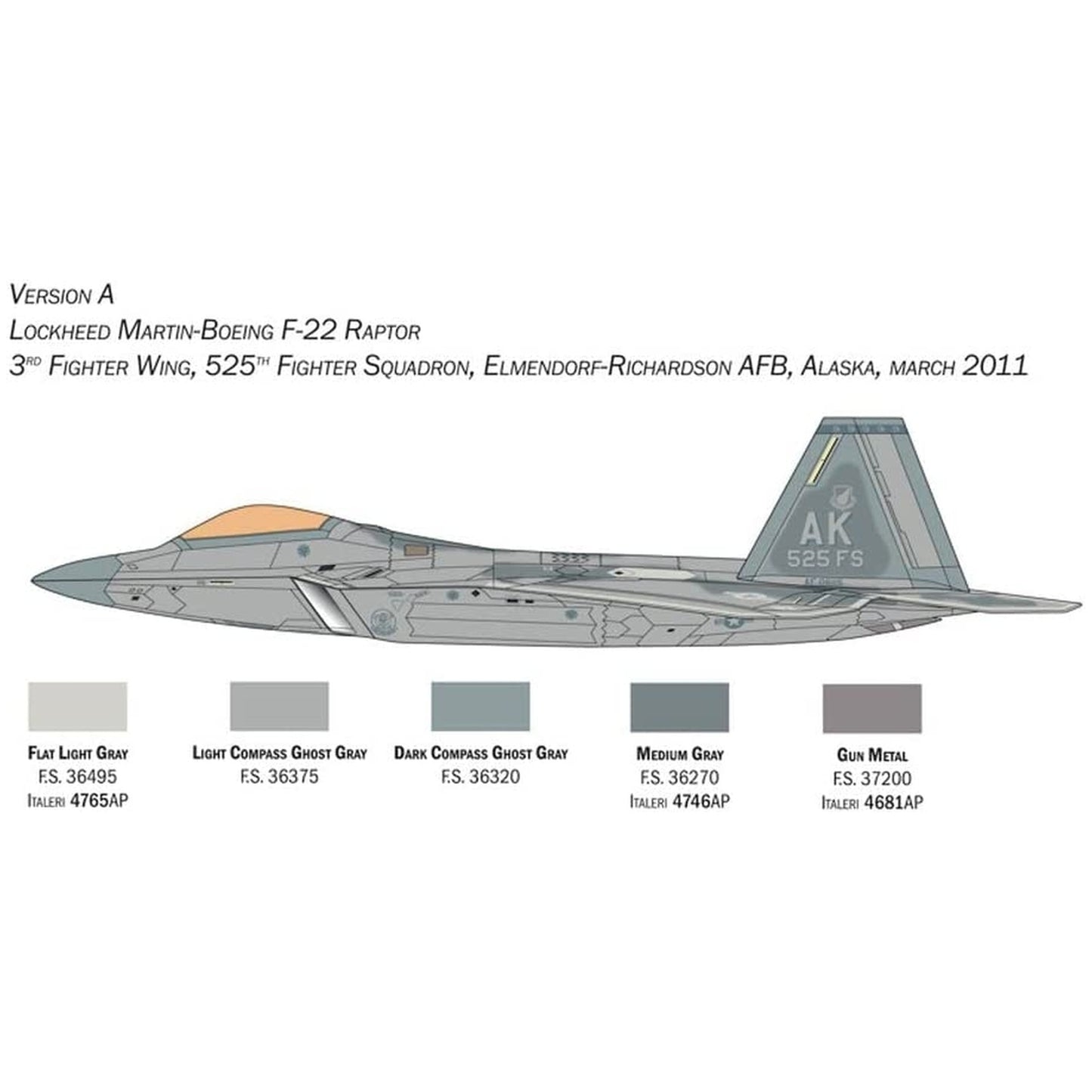 Maqueta de avion militar Italeri F-22 Raptor - 1:48