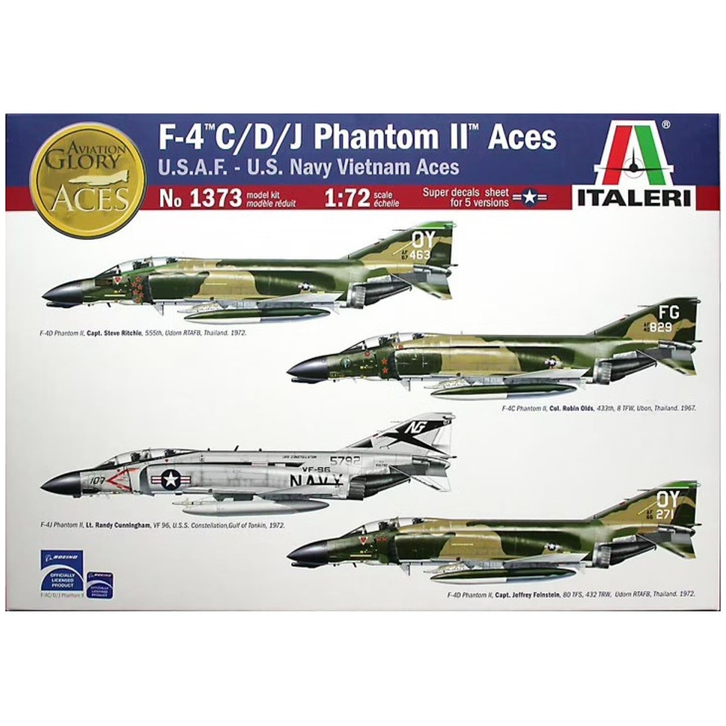 Maqueta de avion militar Italeri F-4 C/D/J Phantom Ii Aces - 1:72