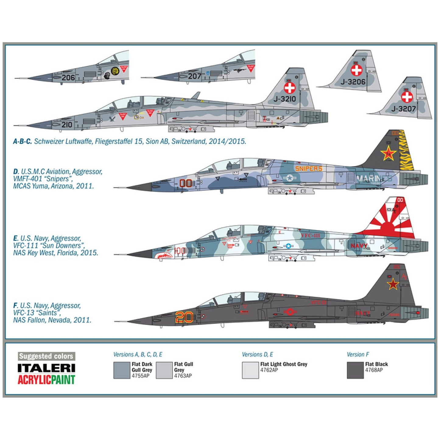 Maqueta de avion militar Italeri F-5F Tiger Ii - 1:72