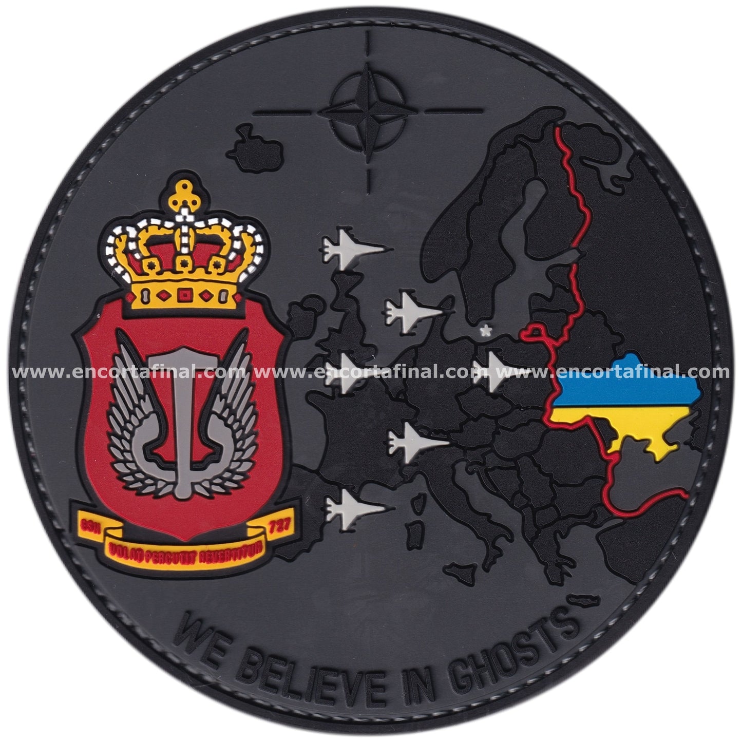 Parche Royal Danish Air Force (RDAF) - Eskadrille 727 - We Believe In Ghosts (WBIG) - Lockheed Martin F-16 Fighting Falcon