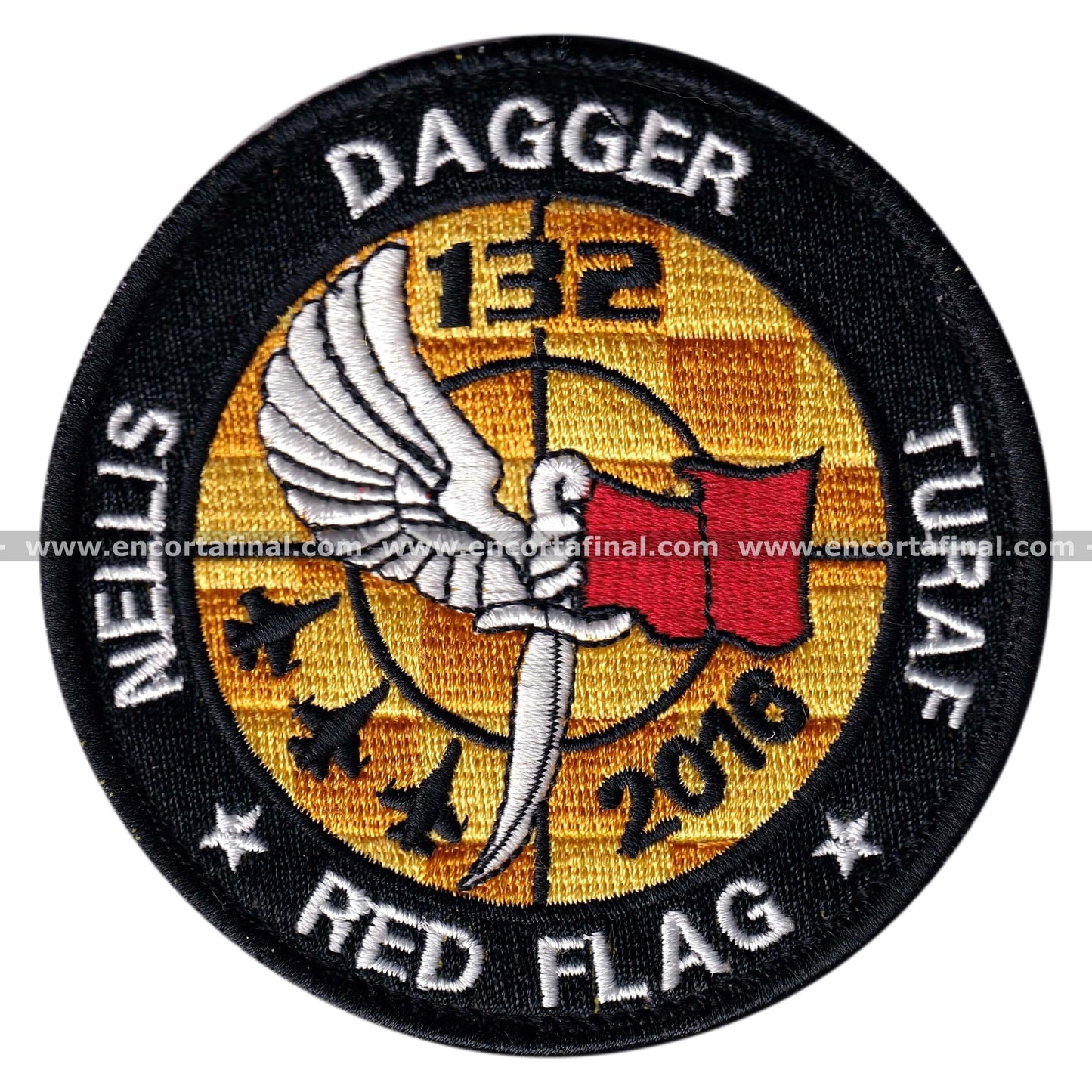 Turkish Air Force Patch - 132 Filo - Red Flag - 132 - Nellis - Dagger - Turaf - Lockheed Martin F-16 Fighting Falcon