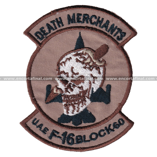 United States Air Force (USAF) Patch - Lockheed Martin F-16 Fighting Falcon - Death Merchant - UAE F-16 Block 60