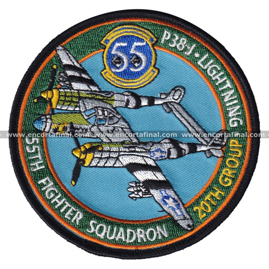 United States Air Force (USAF) Patch - Lockheed P-38 Lightning - 55th Fighter Squadron - 20th Group