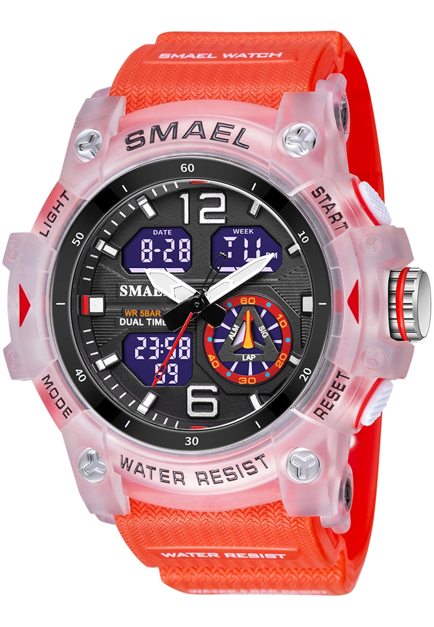 Reloj Smael 8007 "Transparent Red"