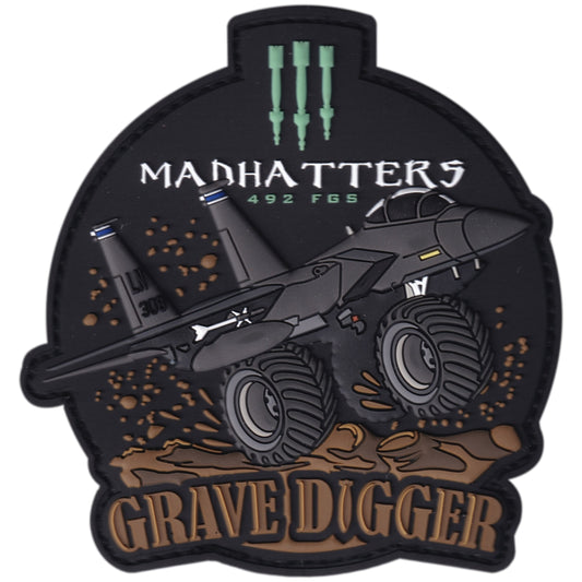 Parche United States Air Forces - 492nd Fighter Squadron - Madhatters - Grave Digger