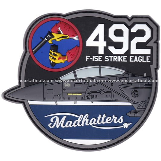 Parche United States Air Forces - 492nd Fighter Squadron - Madhatters - F-15E Strike Eagle